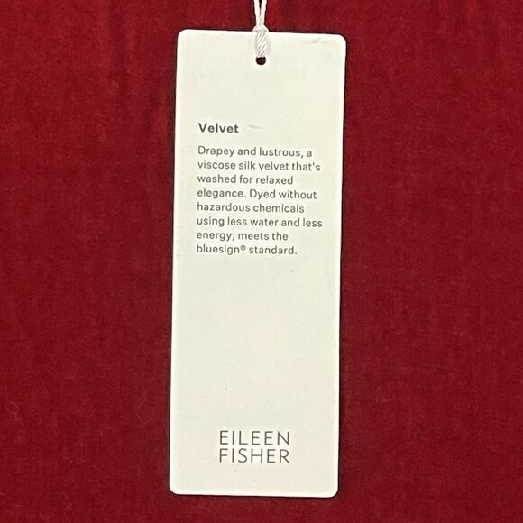 Eileen Fisher Red Velvet Silk Blend Dress Women’s Large Long Sleeve NWT $348 - Picture 9 of 16